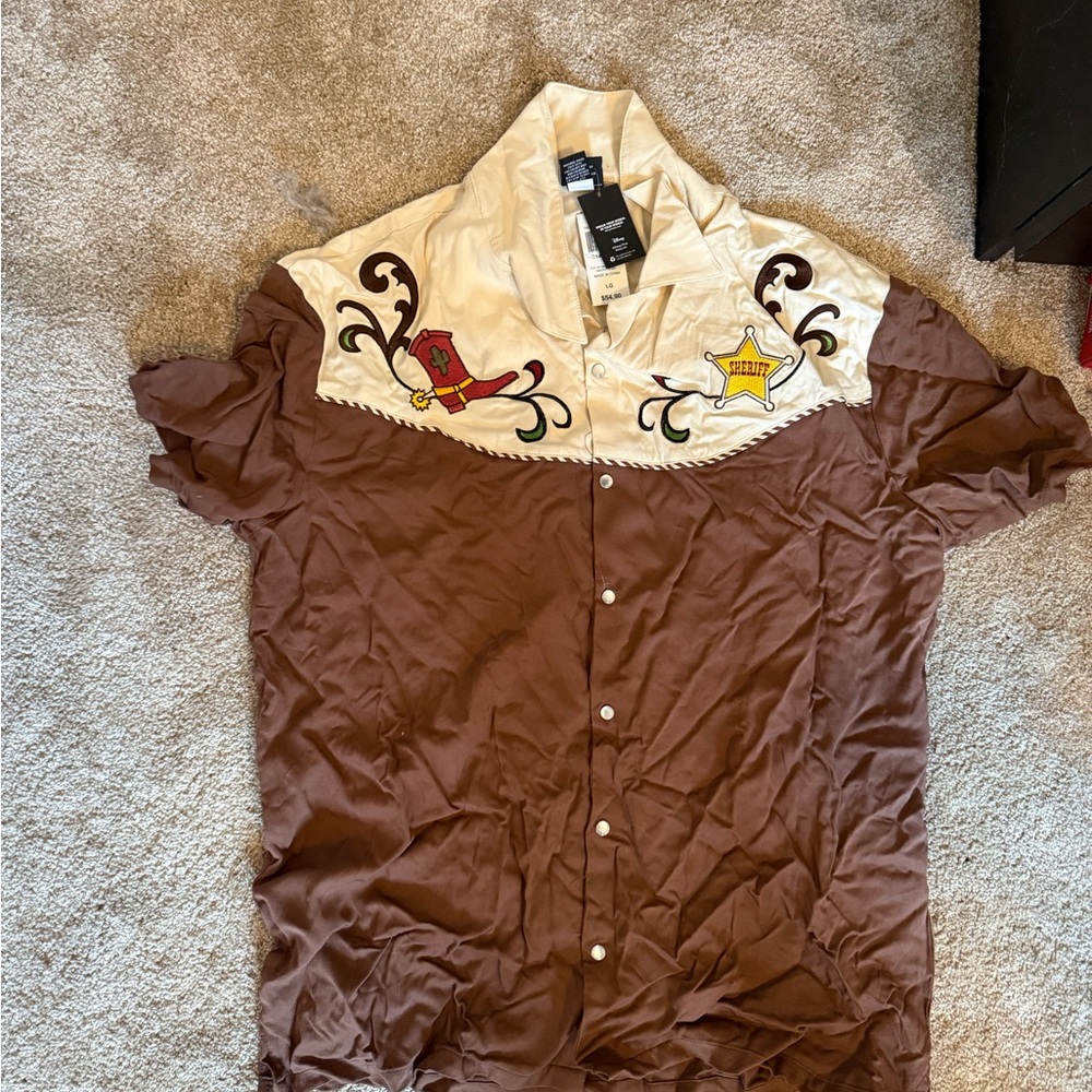 Woody/Toy Story western button down shirt